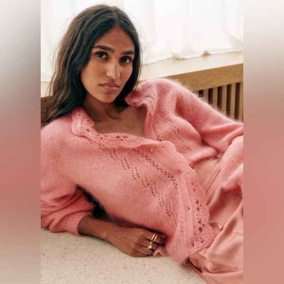 Sezane Sweaters - Sézane Angie Blush Pink Sweater Cardigan, size S